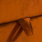 Destin Reversible Orange Velvet Corner Sofa With Storage Chaise and Ottoman Bench