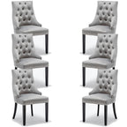 Etta Rectangle Dining Table Set with 6 Velvet Chairs