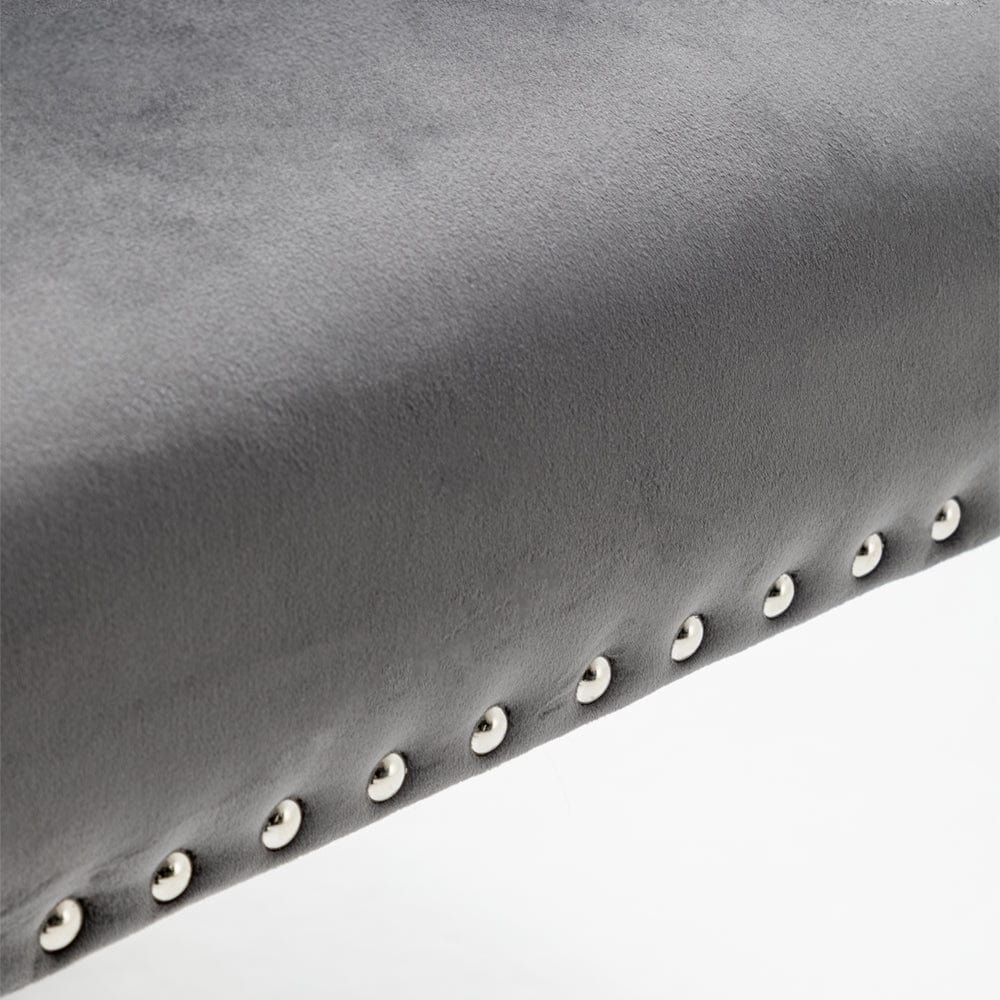 Avers Grey Velvet Button Back Dining Chairs