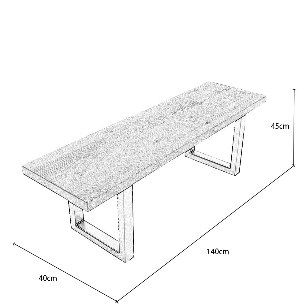 Belluno 140cm Rectangle Wooden Dining Bench