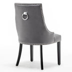 Avers Grey Velvet Button Back Dining Chairs