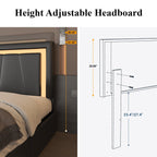 Modern White PU Bed Frame with 4 Drawers Storage and LED Light Head Board and Charging Ports