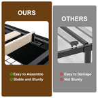 Modern White PU Bed Frame with 4 Drawers Storage and LED Light Head Board and Charging Ports