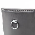 Avers Grey Velvet Button Back Dining Chairs