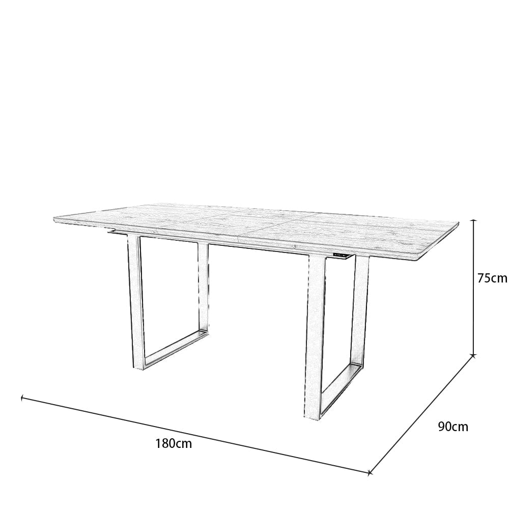 Belluno 180cm Extending Wooden Dining Table Set With 4-6 Seater Chairs