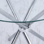 Orsa Round Dining Table Set With 4 Dining Chairs In Cream