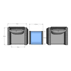 Rosen 2 Seater Rattan Bistro Furniture Set In Grey