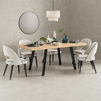 Belluno 4-6 Seater Oak 190CM Extending Dining Table With 4/6 Boucle Dining Chairs