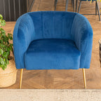 Russell Velvet Armchair In Blue