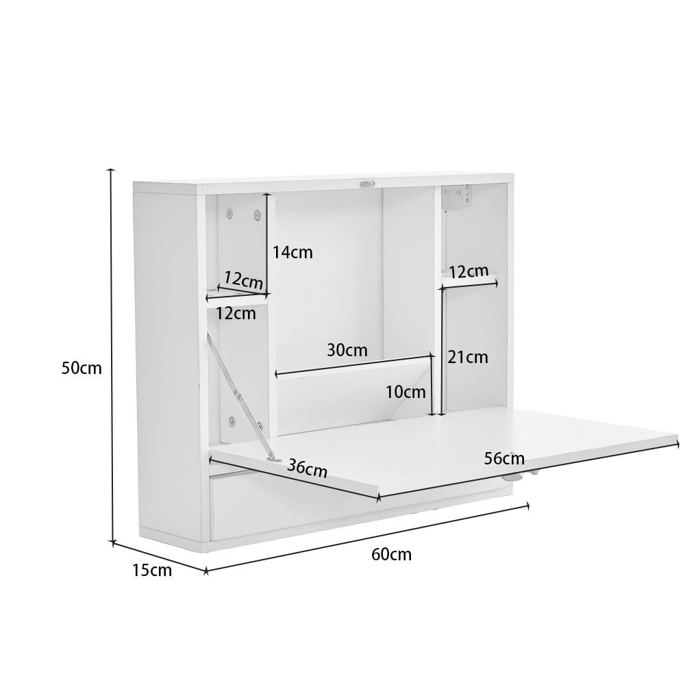 Heritage Foldable Floating Desk Dressing Desk Wall-Mounted Drop-Leaf Table