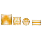 Ashcraft Waterproof Outdoor Scatter Cushion Set in Yellow Pattern