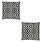 Ashcraft 2 Piece Waterproof Scatter Cushions in Black Pattern