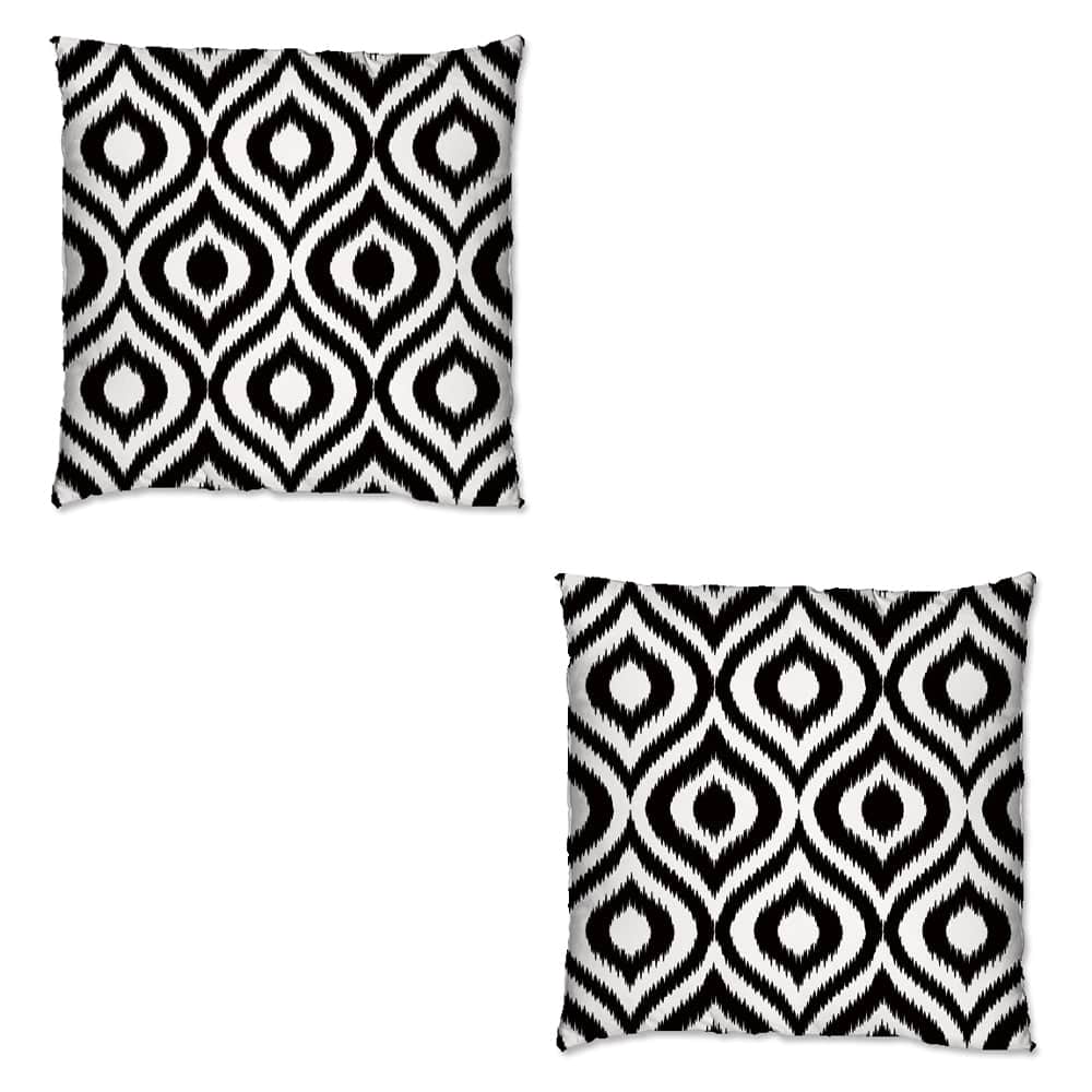 Ashcraft 2 Piece Waterproof Scatter Cushions in Black Pattern