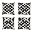 Ashcraft 4 Piece Waterproof Outdoor Scatter Cushions in Black Pattern