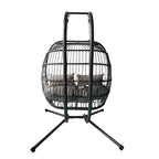 Bradway Hanging Rope Swing Double Indoor Outdoor Egg Chair with Grey Cushions