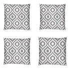 Ashcraft 4 Piece Waterproof Outdoor Scatter Cushions in Grey Pattern