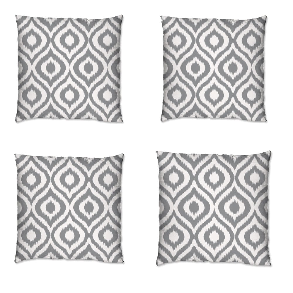 Ashcraft 4 Piece Waterproof Outdoor Scatter Cushions in Grey Pattern