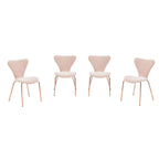 Etta Pedestal Dining Table Set with 4 Velvet Chairs