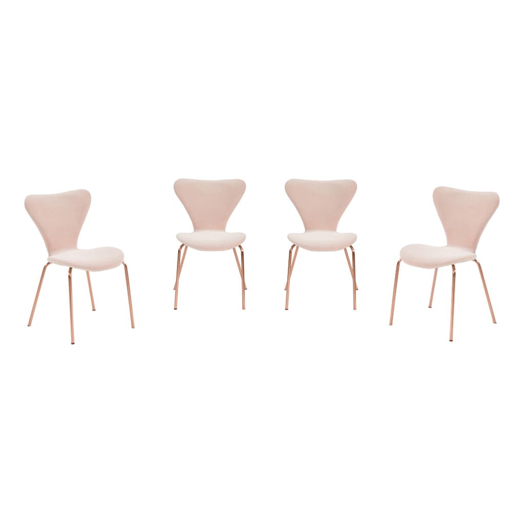 Etta Pedestal Dining Table Set with 4 Velvet Chairs