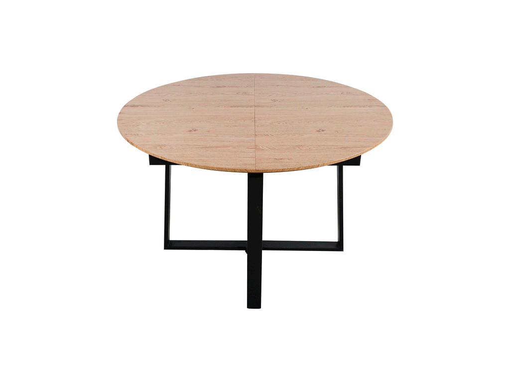 Belluno Industrial Style 160cm Round Extending Dining Table