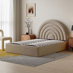 Crescent Ottoman Upholstered Lift Up Storage Bed Frame