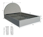 Crescent Ottoman Upholstered Lift Up Storage Bed Frame