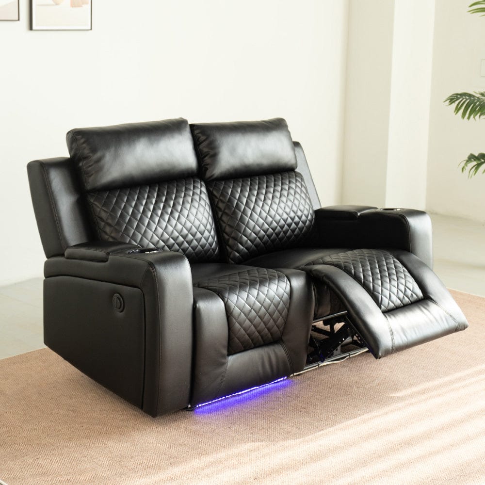 Black PU Leather Electric Recliner Functional 2 Seater Sofa/3 Seater Sofa / Armchair Set