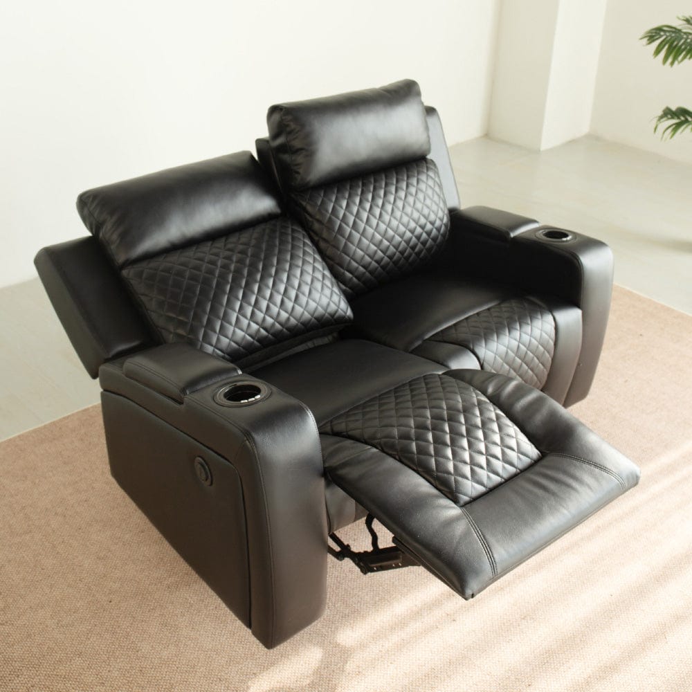 Black PU Leather Electric Recliner Functional 2 Seater Sofa/3 Seater Sofa / Armchair Set