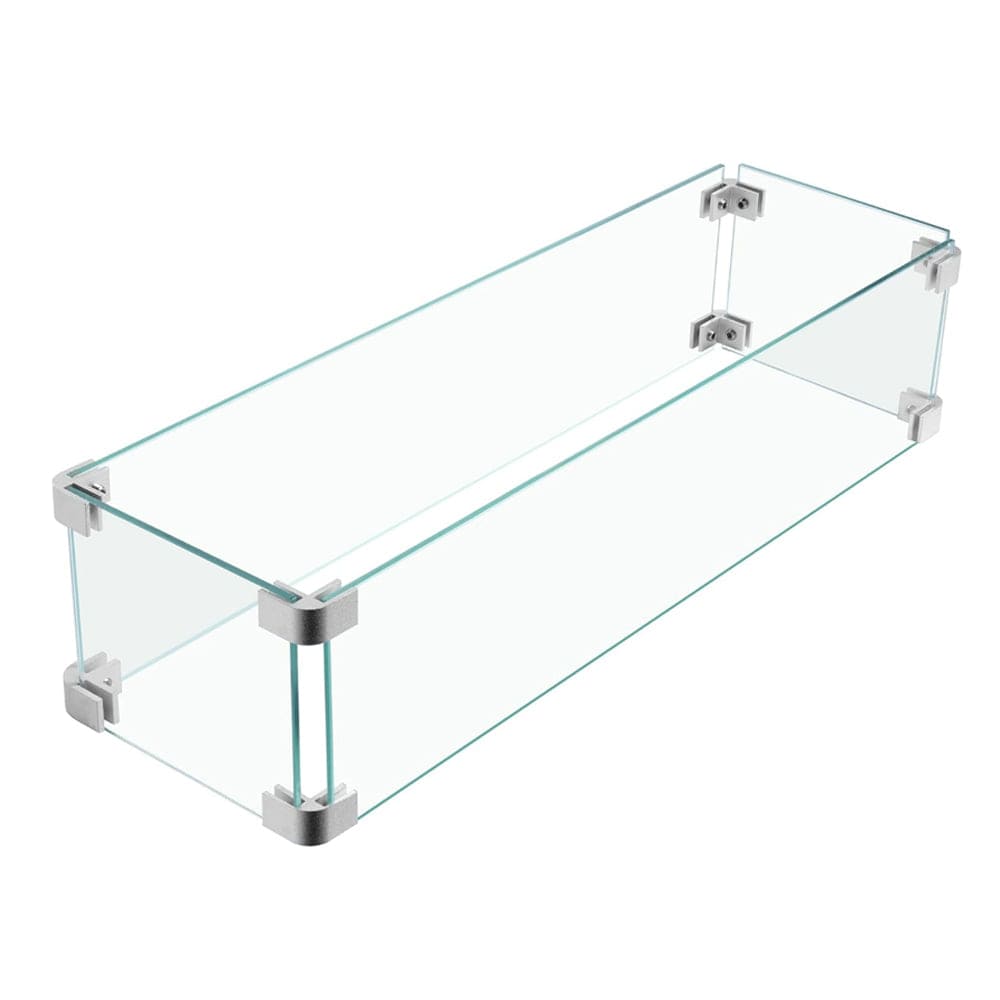 Fire Pit Wind Guard Glass Rectangular Glass Shield Clear Tempered Glass Flame Guard