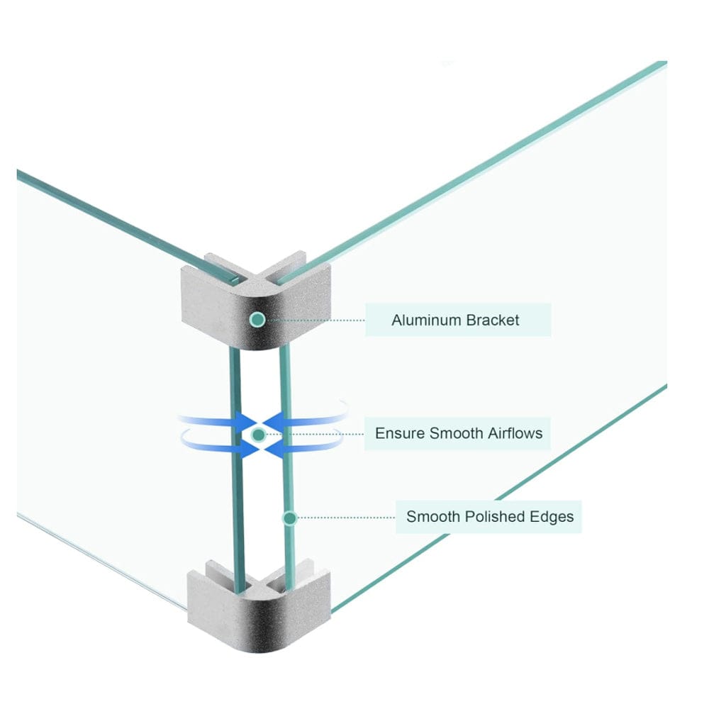 Fire Pit Wind Guard Glass Rectangular Glass Shield Clear Tempered Glass Flame Guard
