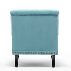 Darwin Velvet Accent Chair In Light Blue