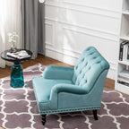 Darwin Velvet Accent Chair In Light Blue