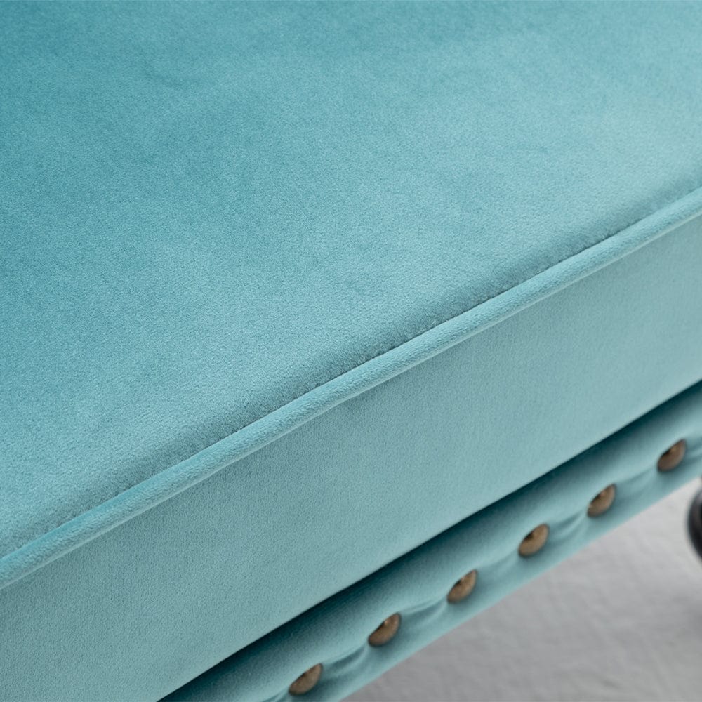 Darwin Velvet Accent Chair In Light Blue