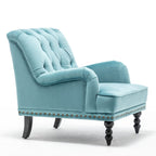 Darwin Velvet Accent Chair In Light Blue