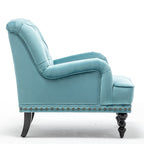 Darwin Velvet Accent Chair In Light Blue