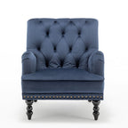 Darwin Velvet Accent Chair In Blue