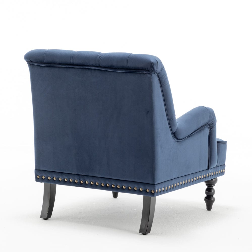 Darwin Velvet Accent Chair In Blue