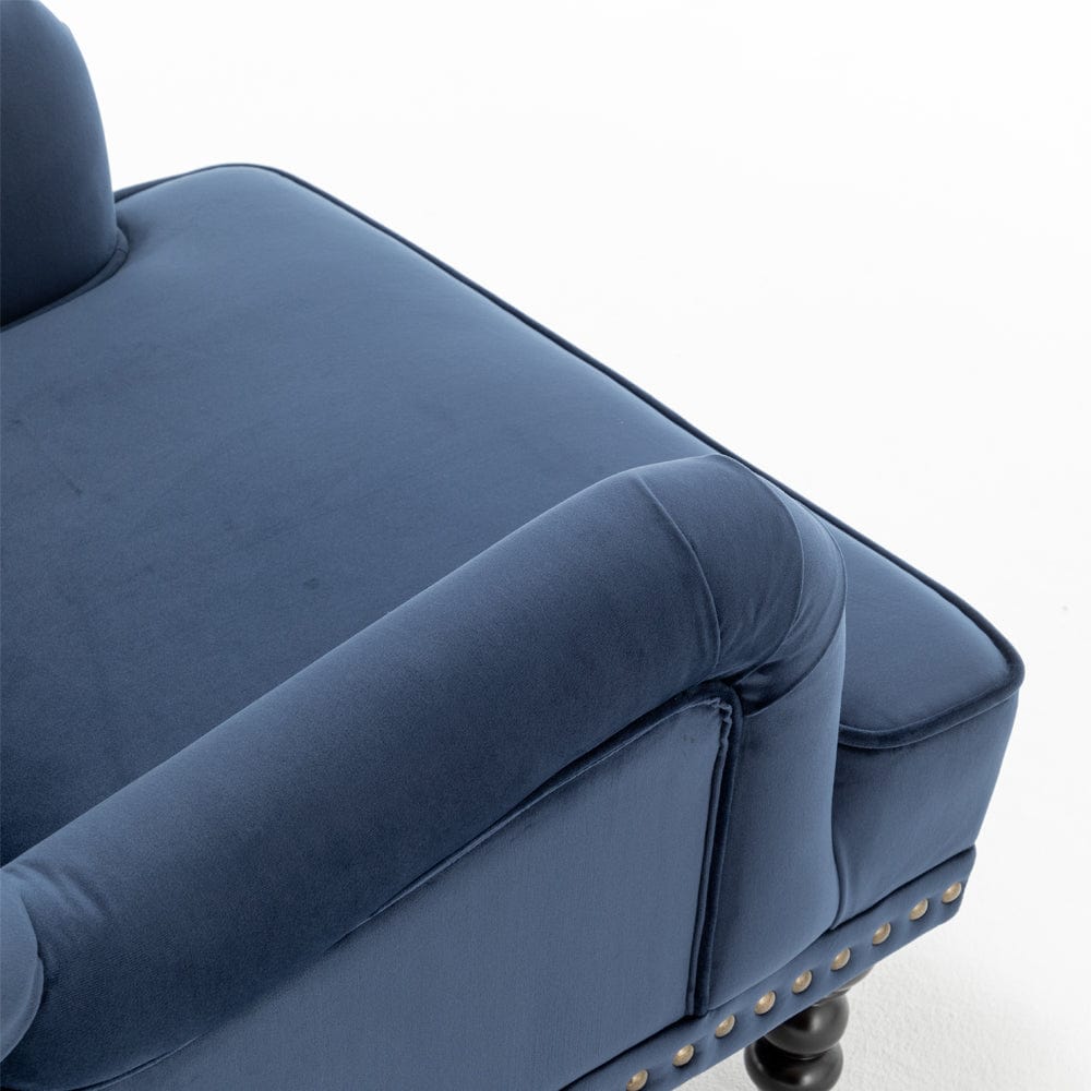 Darwin Velvet Accent Chair In Blue