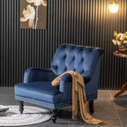 Darwin Velvet Accent Chair In Blue