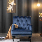 Darwin Velvet Accent Chair In Blue