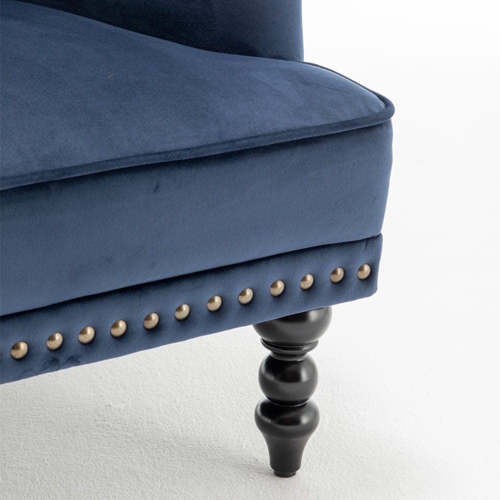 Darwin Velvet Accent Chair In Blue