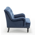 Darwin Velvet Accent Chair In Blue