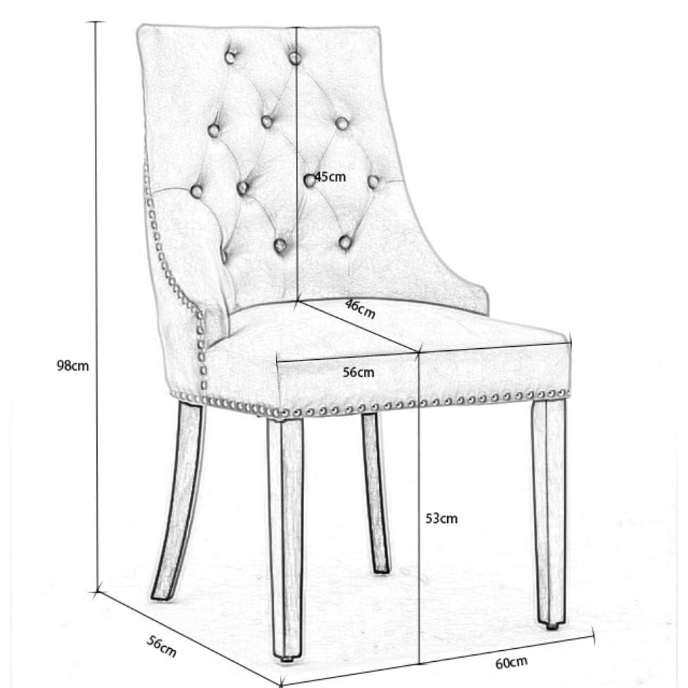 Avers Light Grey Velvet Button Back Dining Chairs
