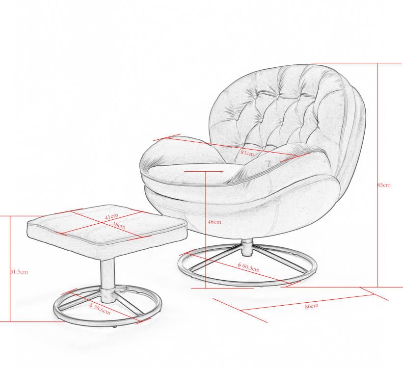 Sol Swivel Chair With Footstool