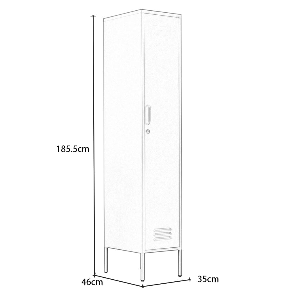 Set of 2 Lokki® Single Door Locker Set With Adjustable Shelf Storage Cabinet