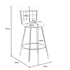 Set Of 2 Etta Boucle Bar Stools With Wire Backrest And Golden Leg