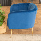 Russell Velvet Armchair In Blue