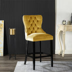 Avers Velvet Button Back Bar Stool Bar Chair