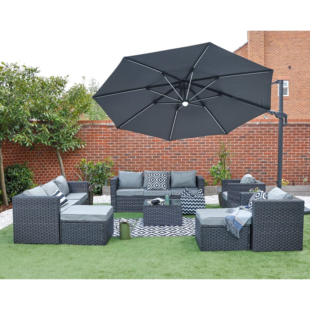 Roma 3.5M Cantilever Parasol with Solar LED lights