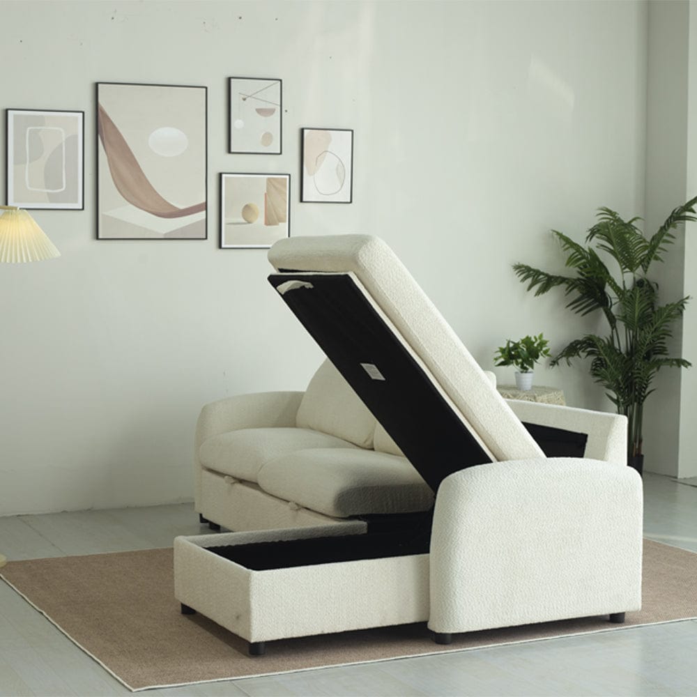 Teddy Fleece 3 Seater Corner Sofa Boucle Storage Sofa With Chaise